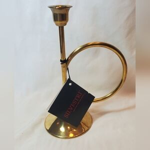 Brass Horn Vintage Silvestri Candle Holder Trumpet Hong Kong 1" Candle